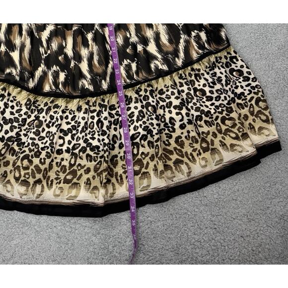 JM Womens Midi Tiered Skirt Animal Print Sequins sz 8P Whimsigoth grunge boho - Picture 7 of 12